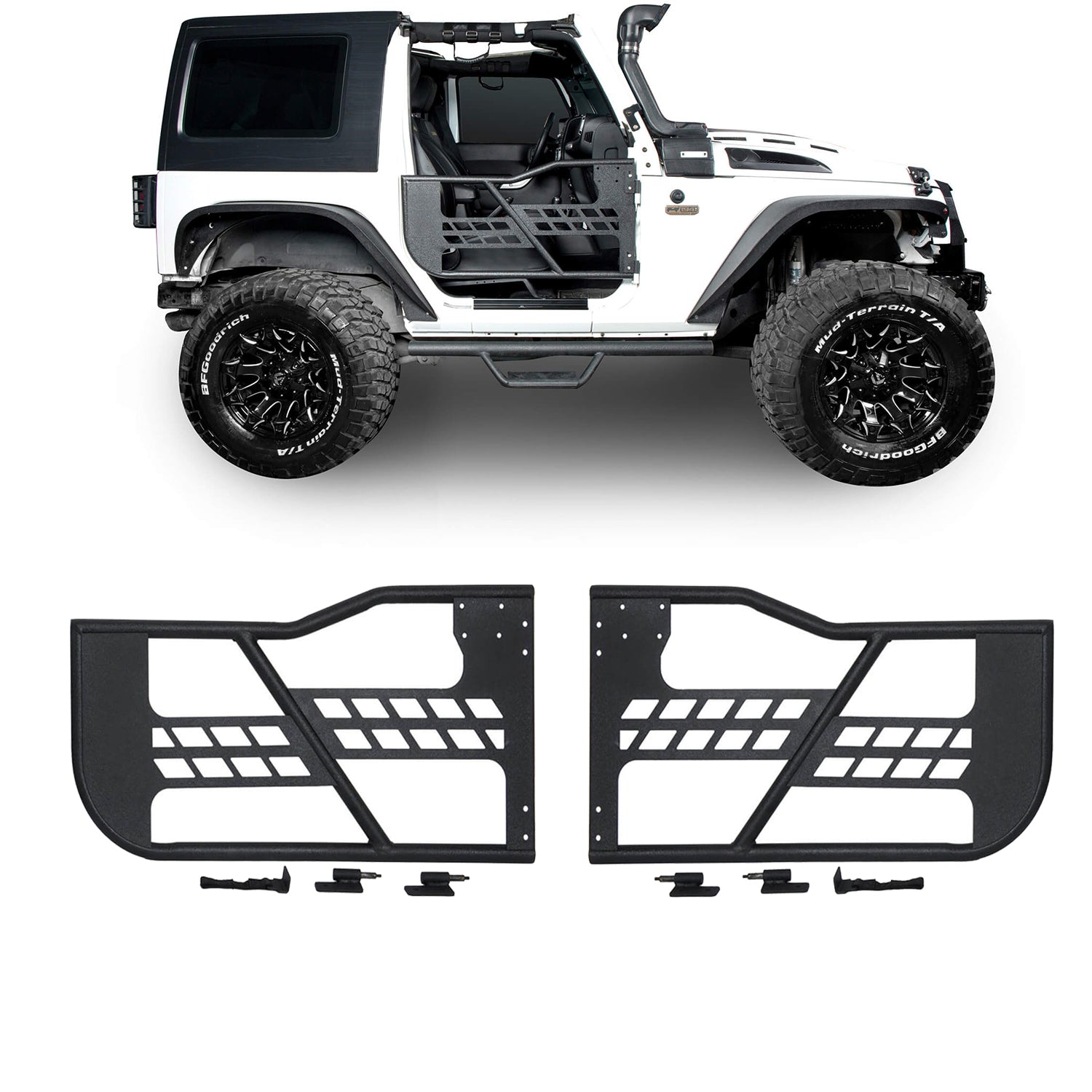 Jeep 2 Door Tube Doors Off Road Tubular doors for 2007-2018 Jeep Wrangler  JK JKU