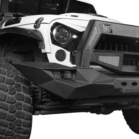 Jeep JK Full Width Front Bumper w/Bull Bar for 2007-2018 Jeep Wrangler ...