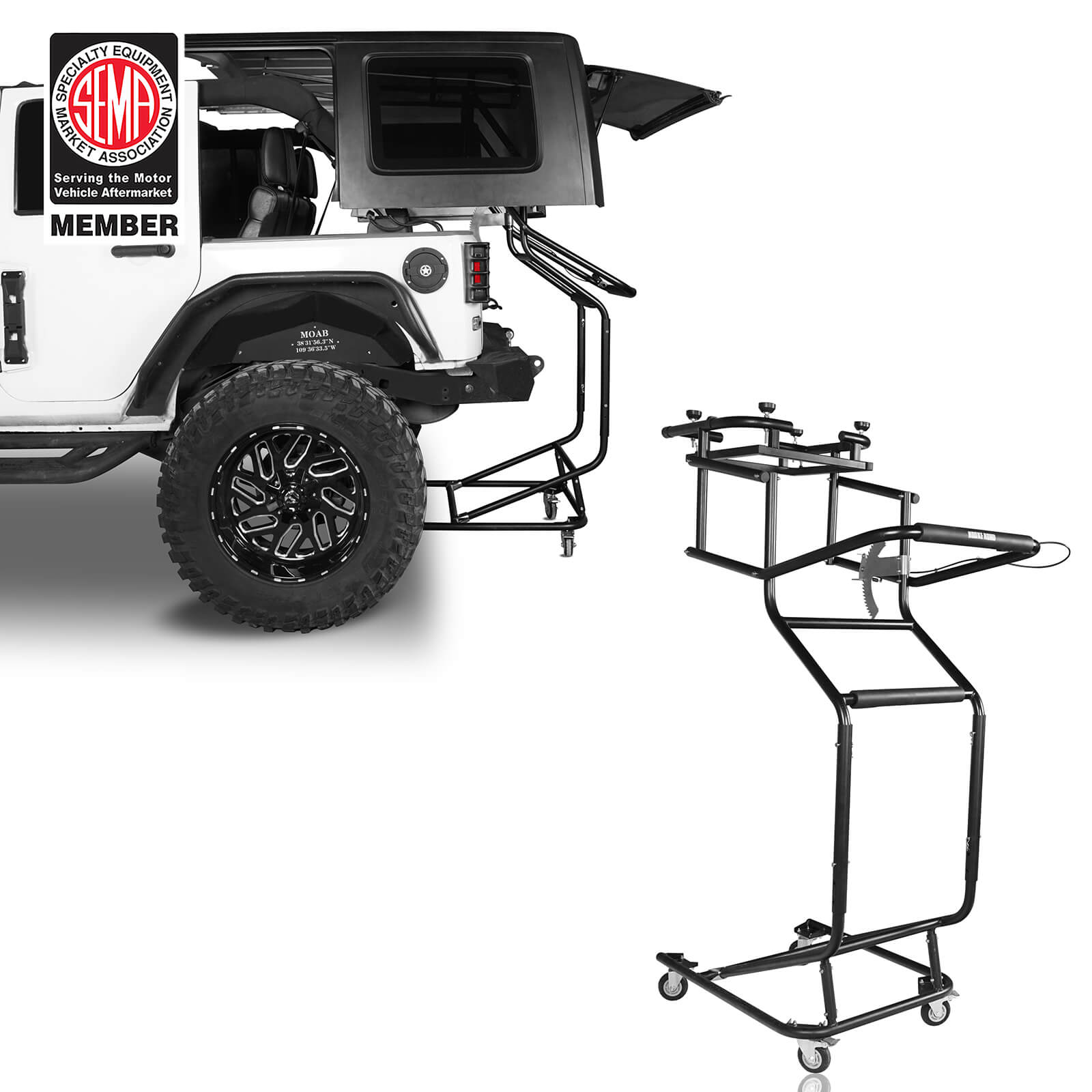 Hardtop Removal Tool Movable Holder Lift Cart （97-22 Jeep Wrangler & F –  Bunker 4x4